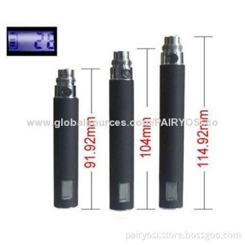 ego LCD display remaining capacity and smoked puffs, eGo threaded